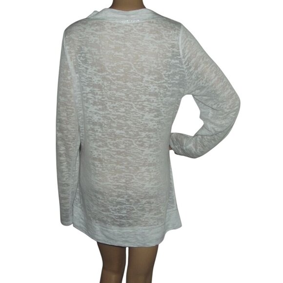 Vanity Tunic Womens Size XL white burnout slub wrap top Swim Coverup semi sheer - Picture 2 of 9